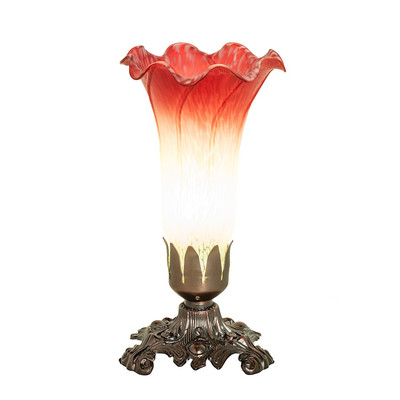 Meyda Lighting 8'' High Seafoam/Cranberry Victorian Accent Lamp - 145780