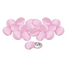 20pcs 20mm Fabric Cloth Covered with Metal Shank Round Buttons, Pink