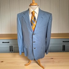 Ermenegildo Zegna Soltex Men  s Blazer Jacket 100 Lightweight Wool Blue Size 46L