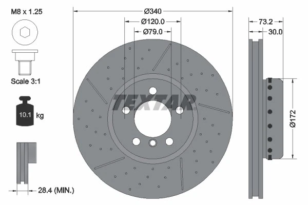 2x BRAKE DISC 92265025 FOR BMW N55 B30 A 3.0L 6cyl 3 SERIES B37D15A B38B15 1.5L - Image 2 of 4