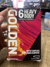 Golden Artist Color Heavy Body Acrylics, 6-Color Essentials Set, 2 Fl. Oz. Each