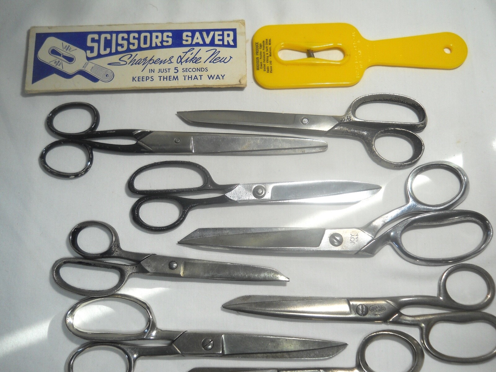 12 VINTAGE SCISSORS & PINKING SHEARS KLEENCUT LIFEDGE BETAKUT ITALY JOY