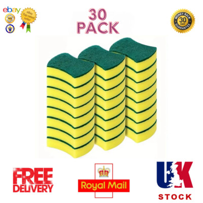 30er-Pack Küchenreinigungsschwämme, 30er-Pack Eco kratzfrei für Geschirr, Schrubbelschwämme.