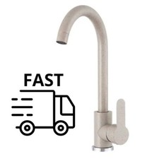 Beige Sink Tap Brass Single Lever Slim Fit Kitchen Sink Tap Beige Sand Light UK