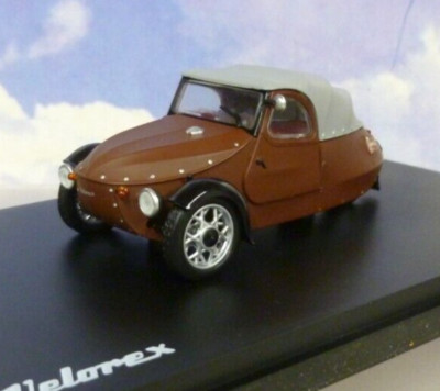 ABREX 1/43 DIECAST 1966 VELOREX 16/350 3 WHEEL CAR/TRICYCLE/CYCLE CAR BROWN/GREY