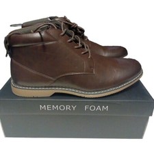 London Fog LFM-Tyler Chukka Brown CL30578M-E Size 11 NIB W/Memory Foam
