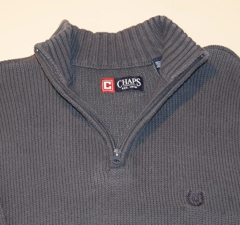 Mens Pre-Owned Size Large Chaps Ralph Lauren 1/2 Zip Sweater - Image 3 of 4