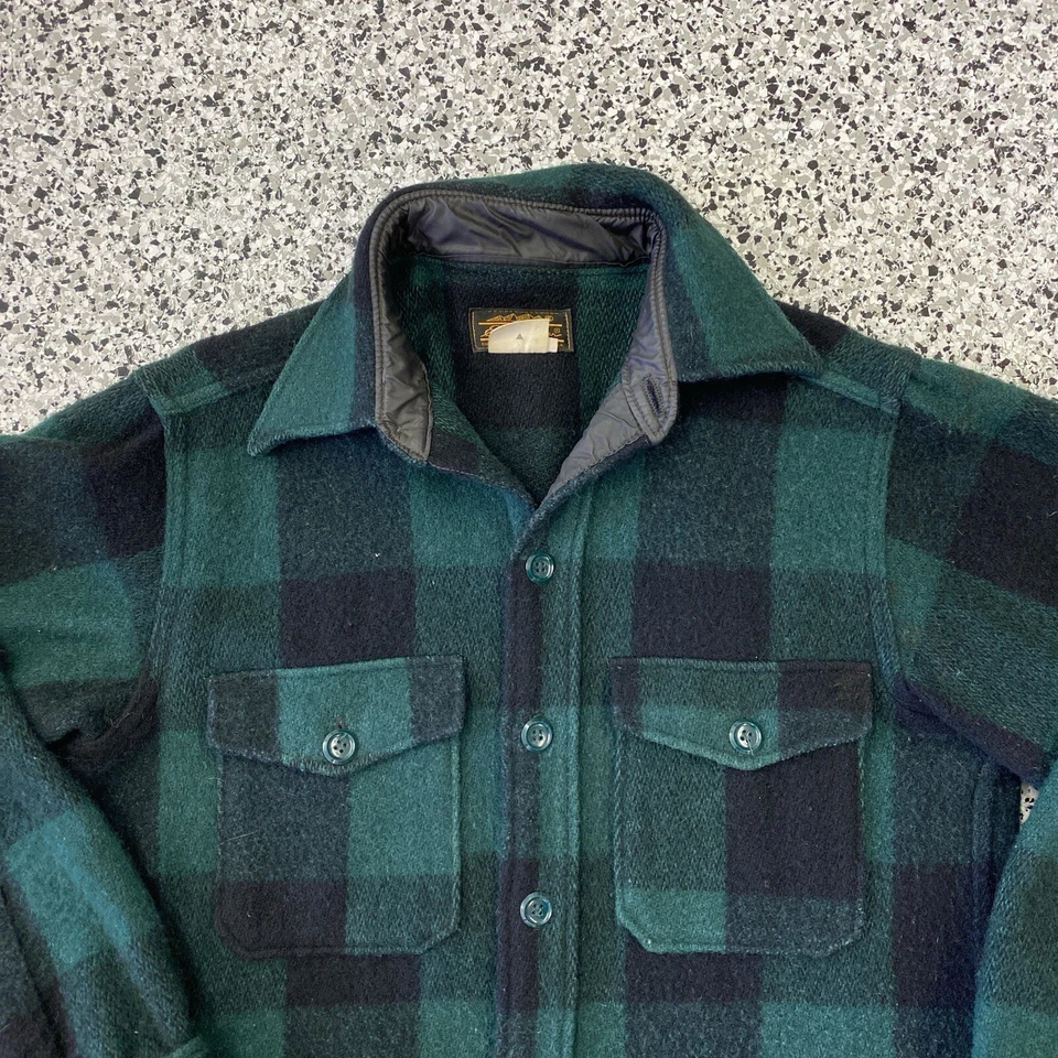 Eddie Bauer Wool Button Up Shirt Long Sleeve Thick Heavy Flannel USA VTG Mens M - Image 2 of 4