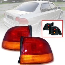 Pair Rear Tail Light Lamp Assy Amber Red Fits For Honda Civic EK Sedan 1996-1998