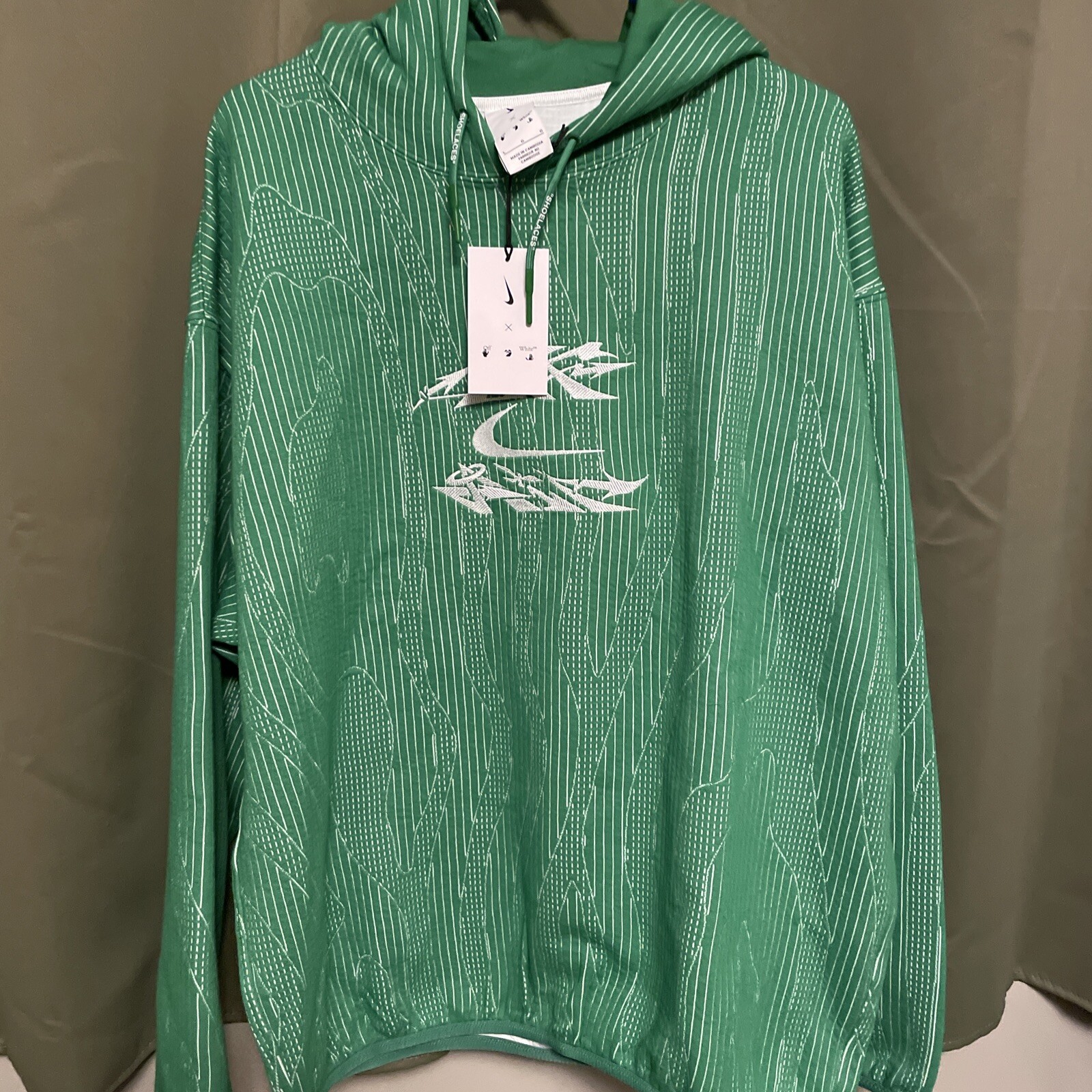 OFF WHITE X NIKE Felpa con cappuccio da uomo bianca taglia L Nike X Off