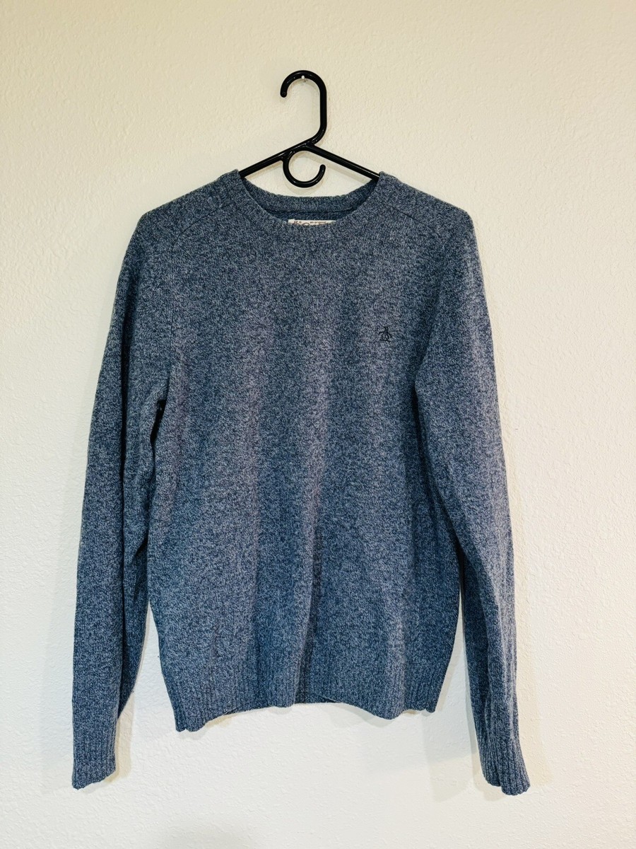 Original Penguin by Munsingwear Blue Pullover Sweater Medium Hole