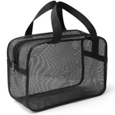 New Portable Bathing Bag Mesh Shower Toiletry Pouch Travel Makeup Storage Holder