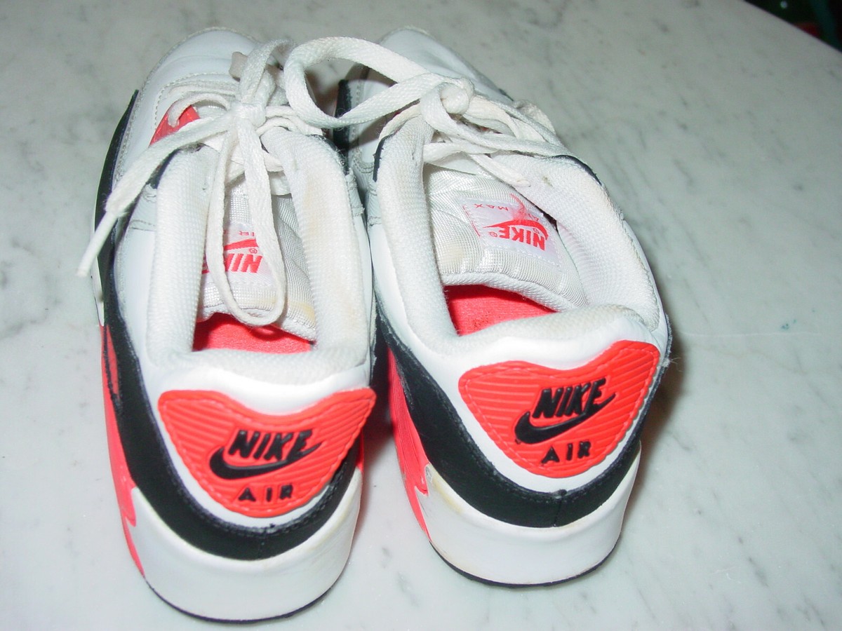 2012 Nike Air Max 90 White/Wolf Grey/Infrared/Black Youth Running
