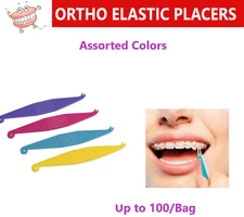 Dental ORTHO ELASTIC PLACERS -  Purple, Yellow, Turquoise, Rose, 50/100/Bag
