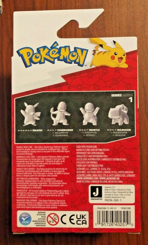 SQUIRTLE Pokemon 25 Aniversario Plata Cromo Figura Jazwares SELLADO DE FÁBRICA Foto 2 de 4