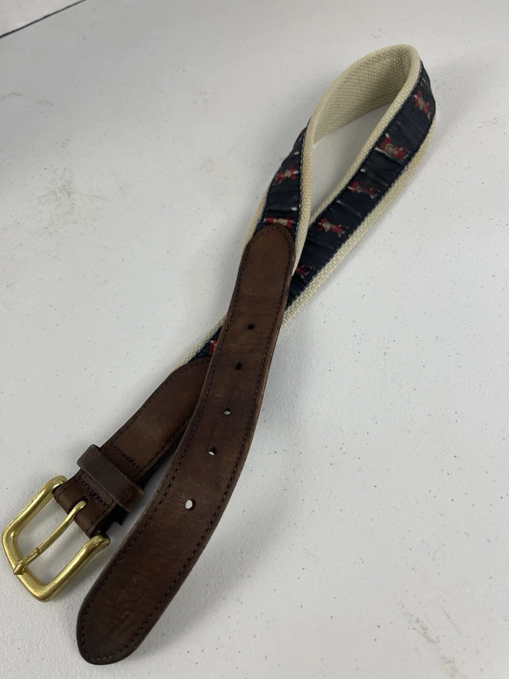 Cinturón de lona de cuero VINEYARD VINES OLE MISS CORONEL REB - talla 26 - azul Foto 3 de 4