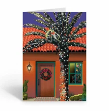 Festive Desert Palm Tree Christmas Card - Western Christmas Cards - 40052
