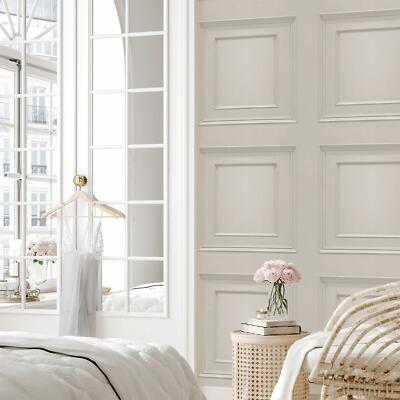 Oliana 3D Effect Wood Panel Grey/Cream 8493 Belgravia Wallpaper Feature Wall