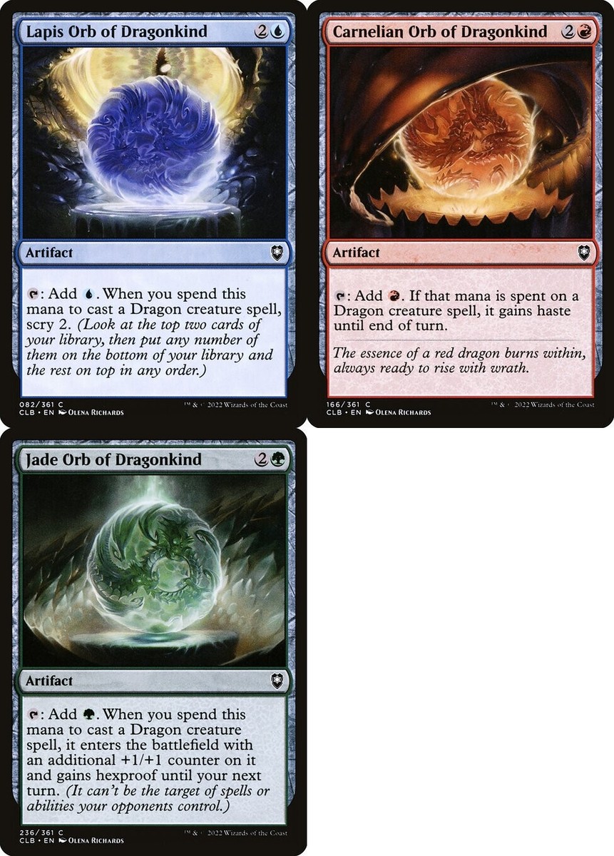 EDH SET of 3 ORB OF DRAGONKIND mtg Carnelian Jade Lapis EDH SET of 3 ORB OF DRAGONKIND mtg Carnelian Jade Lapis
