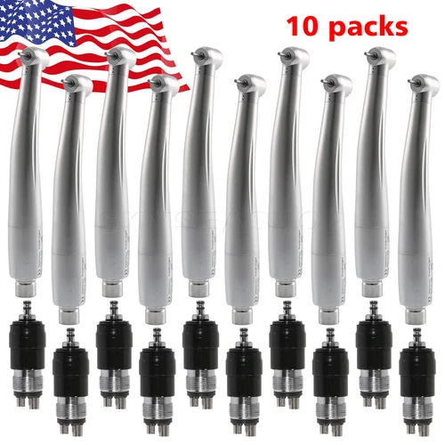 10 NSK Style Dental High Speed Push Button Handpiece 360 Swivel Coupler 4Hole