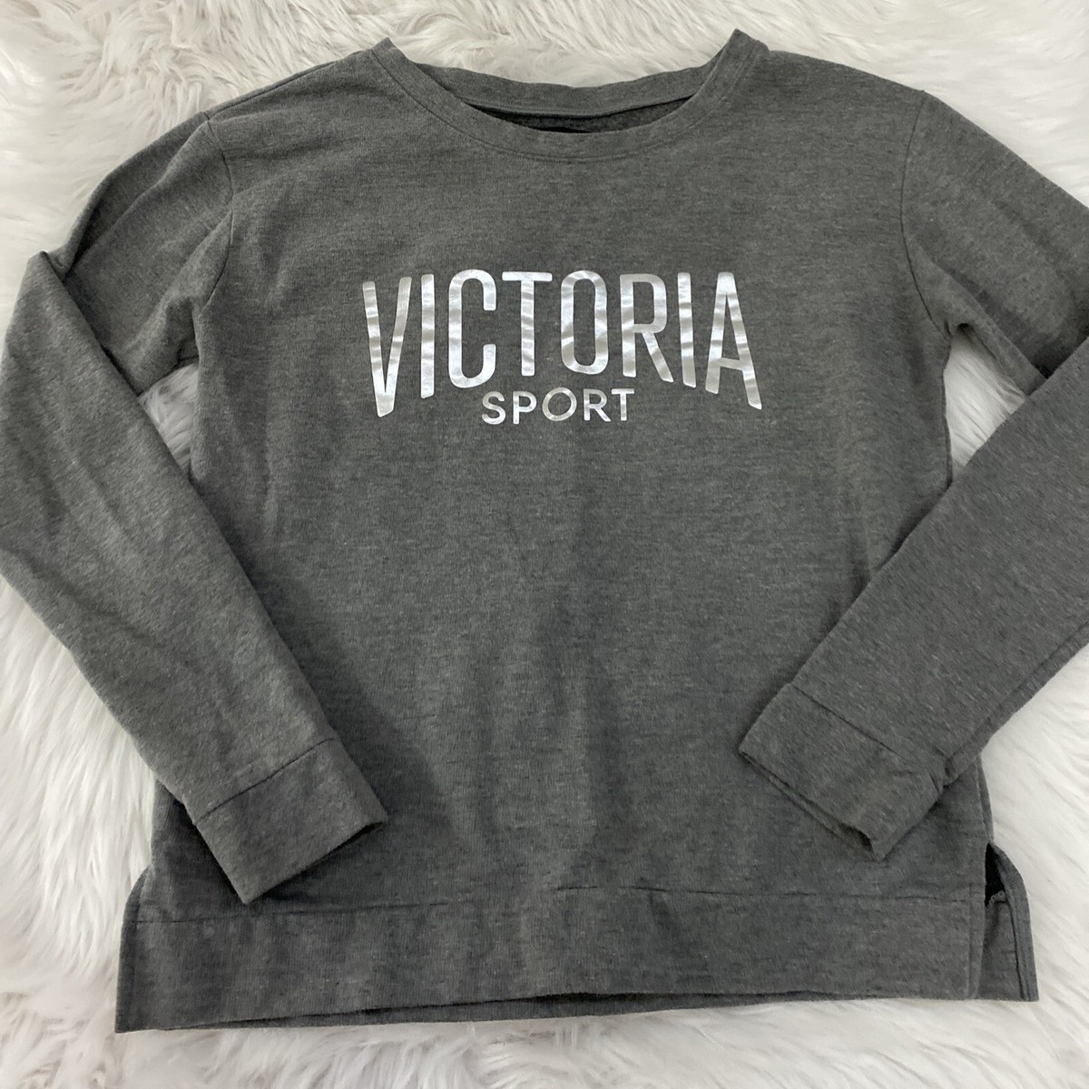Victoria Secret Sport gray crew neck sweatshirt size Small EUC | eBay