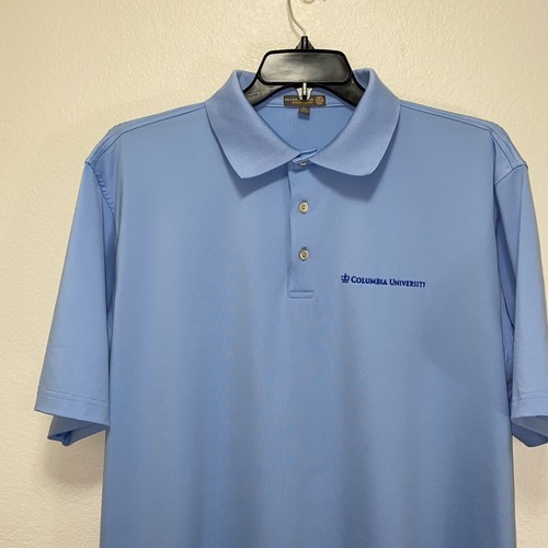 Peter Millar Men’s Size XL Polo Golf Collar Blue Solid Summer Comfort Columbia - Picture 2 of 8