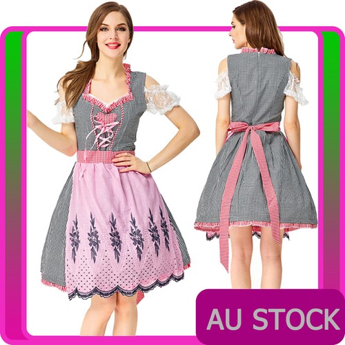 Hot German Beer Maid Outfit Factory Sale Ladies Oktoberfest Beer Maid Costume Wench German Dirdnl Gretchen - Foto 9