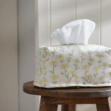 Floral Cotton Tissue Refill Cover Holder, Living Room Home Deco, Made in Korea