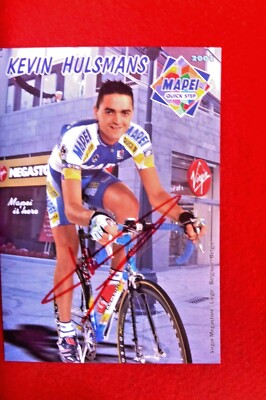 KEVIN HULSMANS HAND SIGNED   2001 MAPEI QUICK STEP FAN CARD CYCLING 