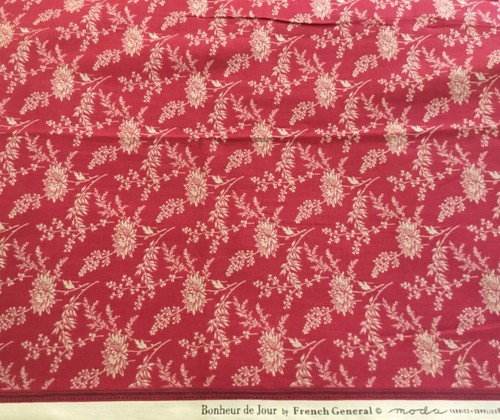 Moda BONHEUR DE JOUR 13913 11 Red Rouge Floral FRENCH GENERAL 32” x 44”