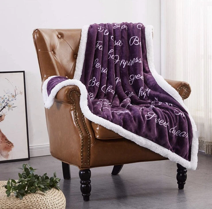 Rose Home Fashion **Palabras de Felicidad** NUEVA Manta Difusa; 50 pulgadas x 60 pulgadas. Foto 4 de 4