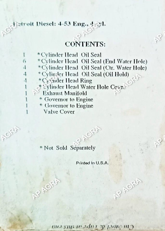 Original Fits Detroit Diesel Gasket Set 4-53 Eng 4 cyl - Image 3 of 4