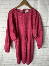 Daisy Street Pink Smock Dress Womens Size 10 Relaxed Sleeve 