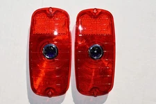 60 61 62 63 64 65 66 Chevy Fleetside Truck Pair Bowtie Blue Dot Tail Light Lens