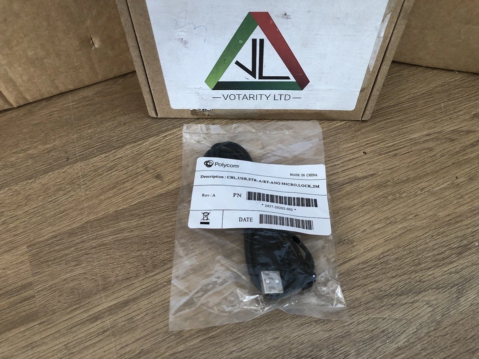 Polycom 2457-20202-003 Polycom CBL USB STR-A/RT-ANG MICRO LOCK 2M (Inc VAT) - Image 2 of 4