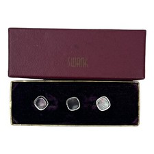 Swank Abalone Gold Tone Cufflinks Stud Set Men's Formal Tuxedo In Box Vintage S