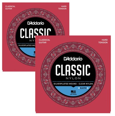 D'Addario EJ27H klassische Nylon-Gitarrensaiten harte Spannung X2 SETS