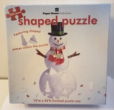 500 Piece Shaped Snowman Puzzle - Paper House Productions 15" x 25" 