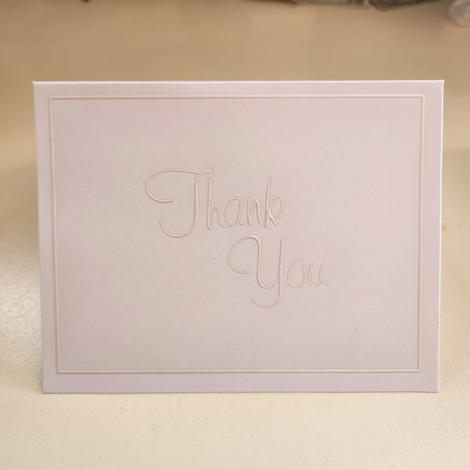 Nuevas tarjetas de agradecimiento blancas de Gartner Studios, perla en relieve 50 unidades boda Foto 2 de 4
