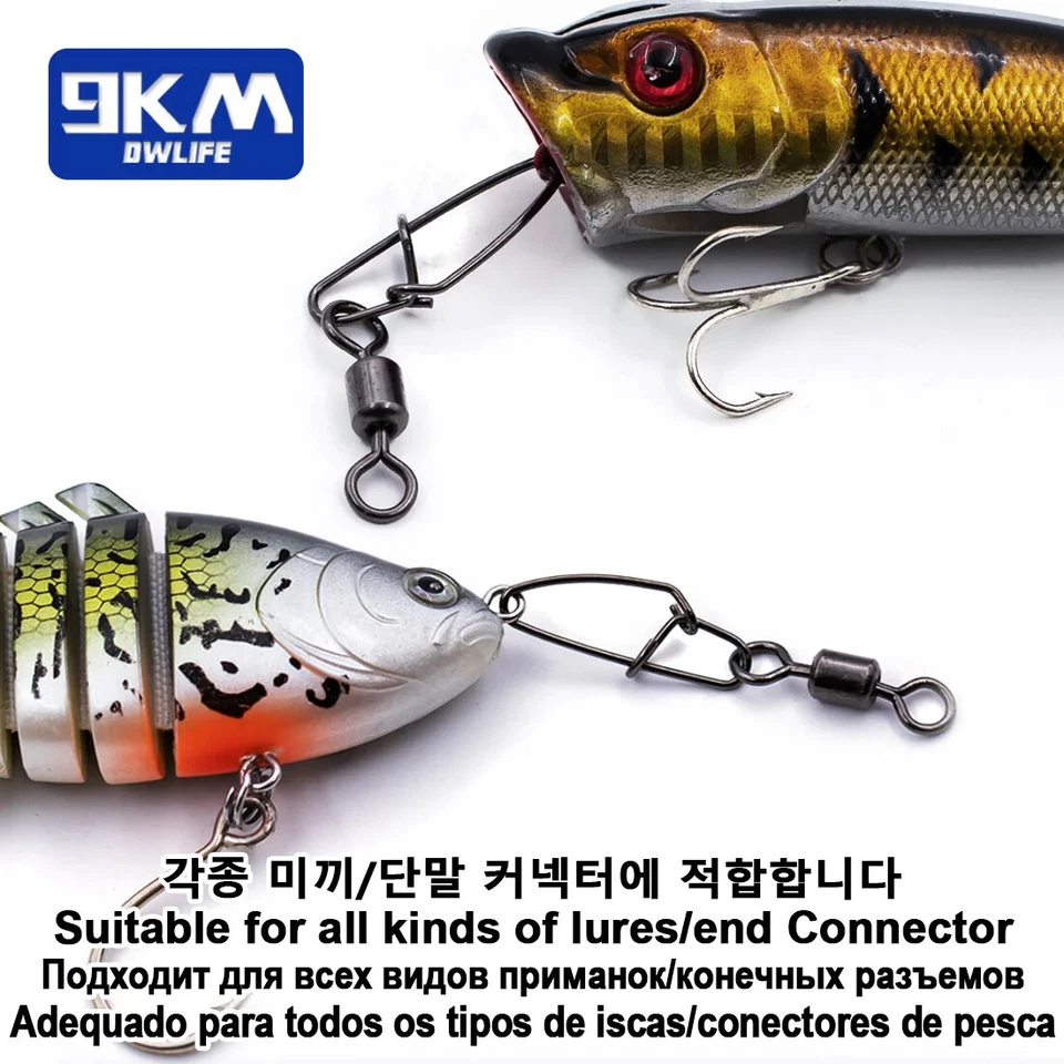 Fishing Swivels with Snaps 50~100Pcs Interlock Snap Swivel Stainless Steel Snaps - Image 4 of 4