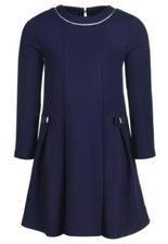 Edles Blaues Kleid, Silber glitzernder Paspel & Zierschleifen von HAPPY GIRLS