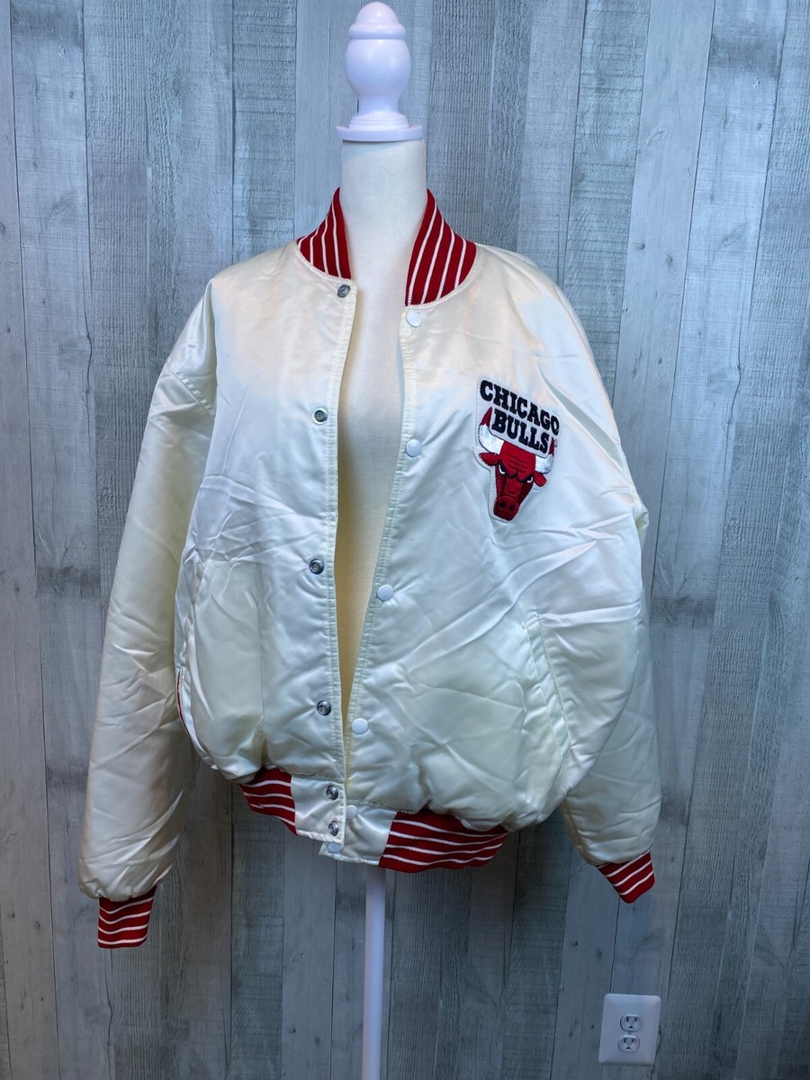 Chicago Bulls XL Starter Jacket White Bomber 90s Michael Chicago Bulls XL Starter Jacket White Bomber 90s Michael