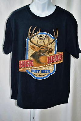 Buck Head Since 1973 Premium All Natural Root Beer Mens Large 42  Chest T Shirt
