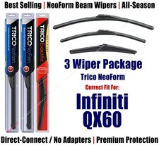 3-Pack Wipers Front & Rear NeoForm - fit 2014+ Infiniti QX60 - 16260/170/12J