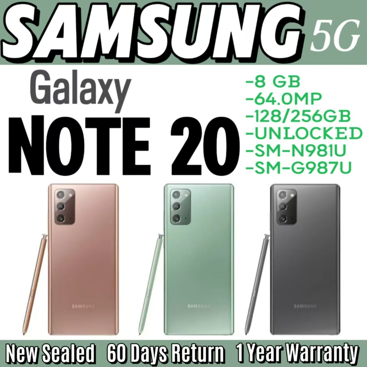 Smartphone Samsung N981u Samsung Galaxy Note 20 5G N981U 128GB