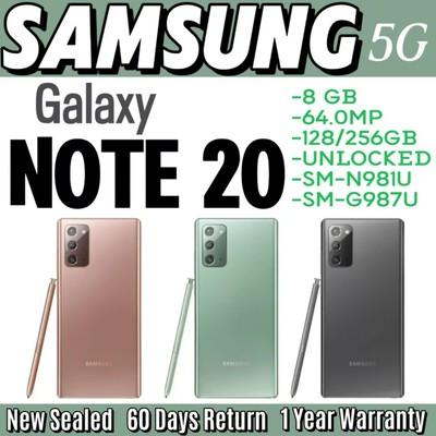New Unlocked Samsung Galaxy Note 20 5G SM-N981U 128/256GB+8 All Colors GSM+CDMA