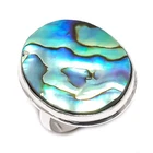 Abalone Shell Gemstone 925 Sterling Silver Jewelry Ring Size 8 X-Mas Gift o043