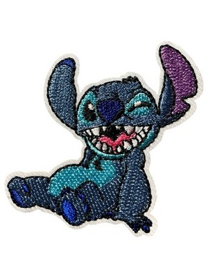 Stitch (Goofy Smile) - Lilo & Stitch Embroidered Iron-On Patch, Sew & Glue