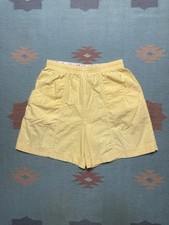 Vintage 80s 90s Levi  s shorts lightweight cotton yellow elastic waist women  s