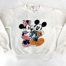 Vintage Disney Mickey Minnie Travel Vacation Sweatshirt Front Back Kids 14